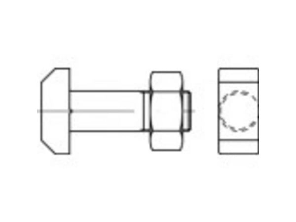 TOOLCRAFT 106205 hammehodeskruer M12 60 mm DIN 261 stål 10 stk