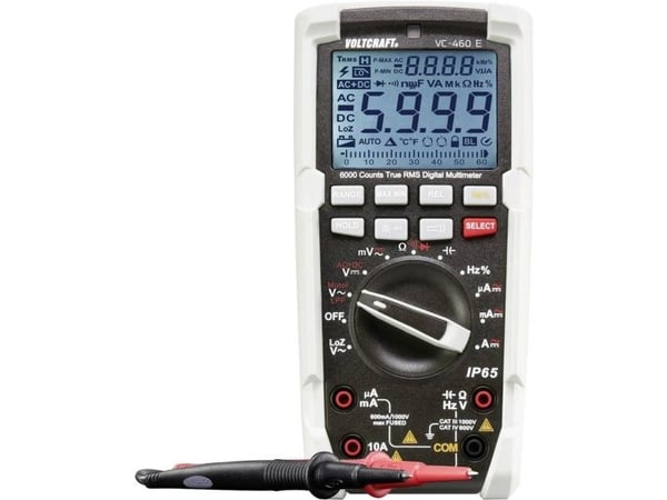 VOLTCRAFT 1590172 håndmultimeter kalibrert (ISO) sprutebeskyttet (IP65) CAT III 1000 V, CAT IV 600 V (6000 tellinger)