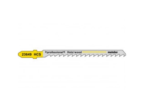 Metabo 623649000, Stikksagblad, Sponplate, Løvtre, Mykt tre, Trekjernen kryssfinér, High Carbon Steel (HCS), Sort, Gult, 7,4 cm, 1,25 mm