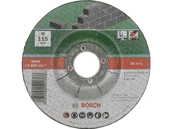 Bosch korund-kappskive SET 5 stk STONE 115 mm