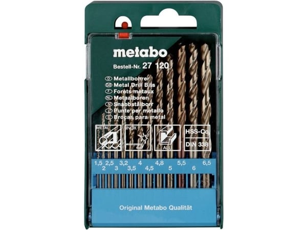Metabo 627120000 Metallin kierreporanteräsarja 13 kpl 1,5 mm, 2 mm, 2,5 mm, 3 mm, 3,2 mm, 3,5 mm, 4 mm, 4,5 mm, 4,8 mm, 5 mm, 5,5 mm, 6 mm, 6,5 mm ...