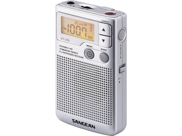 Sangean DT-250, AM, FM, MW, 87,5 - 108 MHz, 520 - 1710 kHz, 4 O, 3,49 cm (1.38"), Sølv