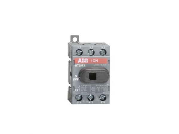 ABB OT25F3, 3P, kaapeli, lajittelu, IEC 60947-3 / UL 508 / CSA C22.2 No. 14, 600 V, 35 mm