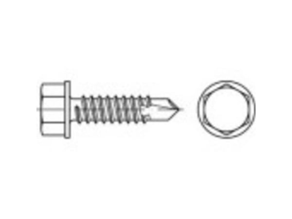 TOOLCRAFT borskrue 6,3 mm 150 mm utvendig sekskant stål galvanisert 100 stk