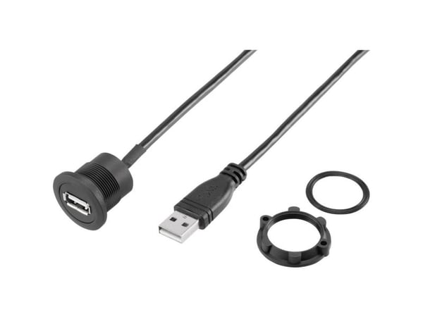 TRU COMPONENTS USB-19-BK innebygd USB 2.0 sokkel