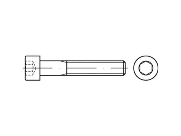 TOOLCRAFT TO-5441958 sylinderskruer 25 mm, 57 mm, innvendig sekskant, 83912, stål A5, 100 stk