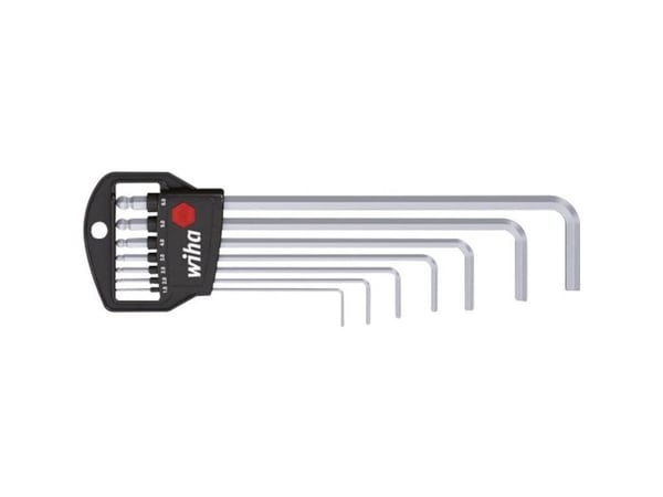 Wiha 369 H7, L-formet hex-nøkkelsett, Metrisk, 7 stykker, Kromvanadiumstål, 1.5,2,2.5,3,4,5,6 mm, 126 g