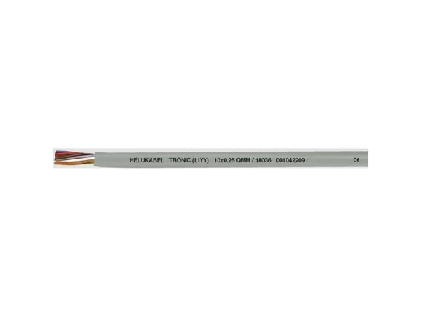 HELUKABEL TRONIC (LiYY), Lågspänningskabel, Grå, Polyvinylklorid (PVC), Koppar, 0.14 mm ², 6,7 kg/km