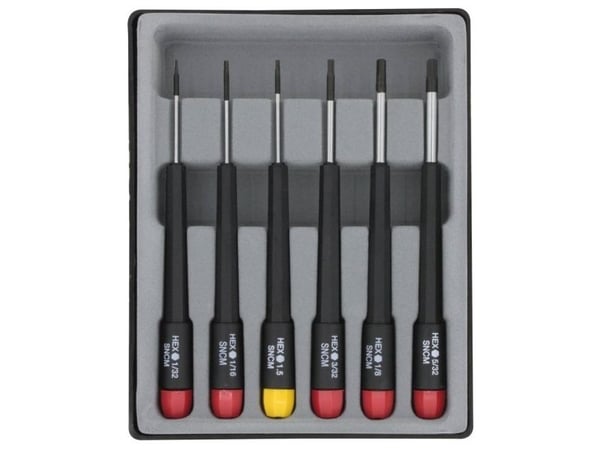 Donau Elektronik skrutrekker-sett elektronikk & finmekanikk 6 deler Unbrako