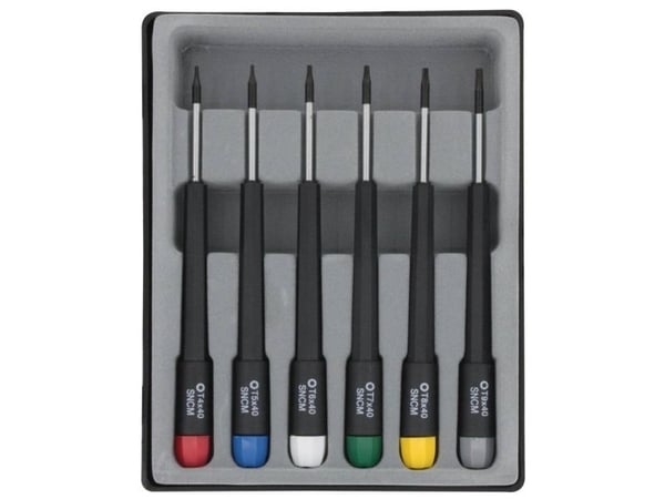 Donau Elektronik skrutrekker-/bitssett elektronikk/finmekanikk 6 deler innvendig sekskant (TX)