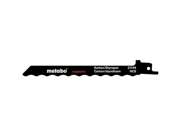 Metabo 631144000, Sabelsagblad, Fotoark kartong, Isolasjonsmateriale, Isopor, High Carbon Steel (HCS), Sort, Hvit, 1 mm, 15 cm