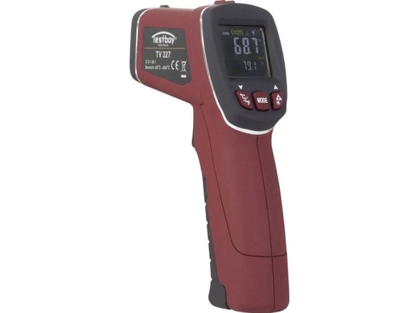 Testboy TV 327 infrarødt termometer optikk 30:1 -50 til +760 °C, berøringsfri IR-måling, kontaktmåling