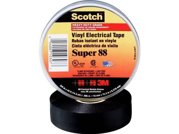3M SUPER88-25X33, 1 stk, Sort, Gummi, 600 V, 32,9 m, 25 mm