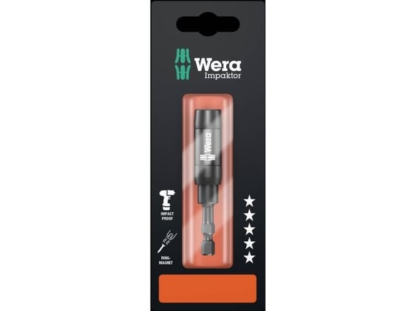 897/4 IMP R Impaktor holder med ringmagnet og låsering, 1/4 tomme x 75 mm Wera 897/4 Imp R (05073990001)
