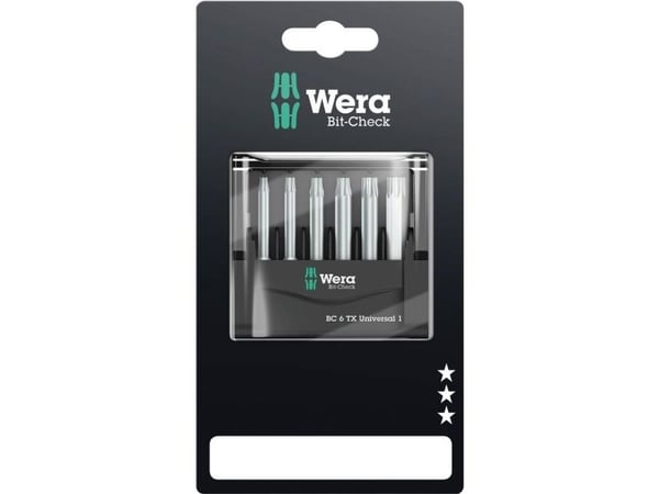 Wera 05073637001, 6 stykker, Torx, TX10, TX15, TX20, TX25, TX30, TX40, Stål, 1x TX 10x50 mm 1x TX 15x50 mm 1x TX 20x50 mm 1x TX 25x50 mm 1x TX 30x5...