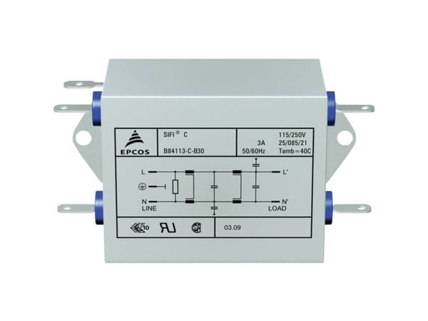 TDK B84113CB30 Bullerfilter flamskyddad 250 V/AC 3 A 4,7 mH (L x B x H) 89,5 x 50,8 x 38,1 mm 1 st