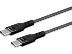 SAVIO CL-151 - USB-kabel - USB-C (hann) til USB-C (hann) - USB 2.0 - 20 V - 3 A - 2 m - USB Power Delivery (60W) - svart