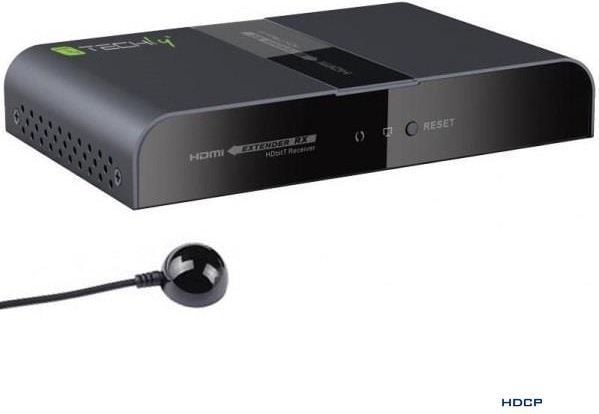 Techly IDATA EXTPL-380PR, 1920 x 1080 piksler, AV-mottaker, 300 m, Svart, HDCP