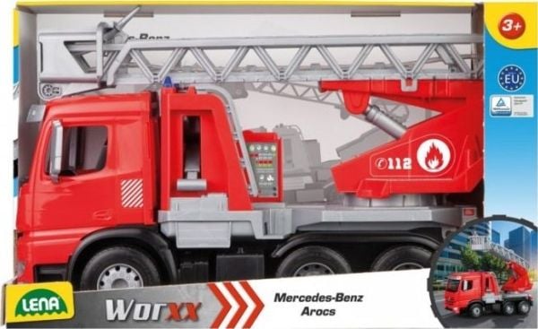 Lena Worxx Fire truck with ladder Arocs, Brannbil, 3 år, Flerfarget