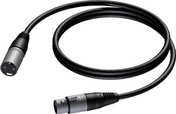 Procab Basic series CAB901 - Lydkabel - 0.23 mm² - XLR3 hann til XLR3 hunn - 1.5 m - skjermet - svart