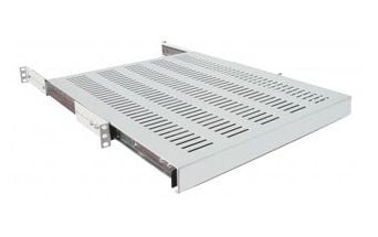 Intellinet 19" Sliding Shelf, 1U, For 600 to 800mm Depth Cabinets & Racks, shelf depth 350mm, Grey - Rack-hylle - grå, RAL 7035 - 1U - 19"
