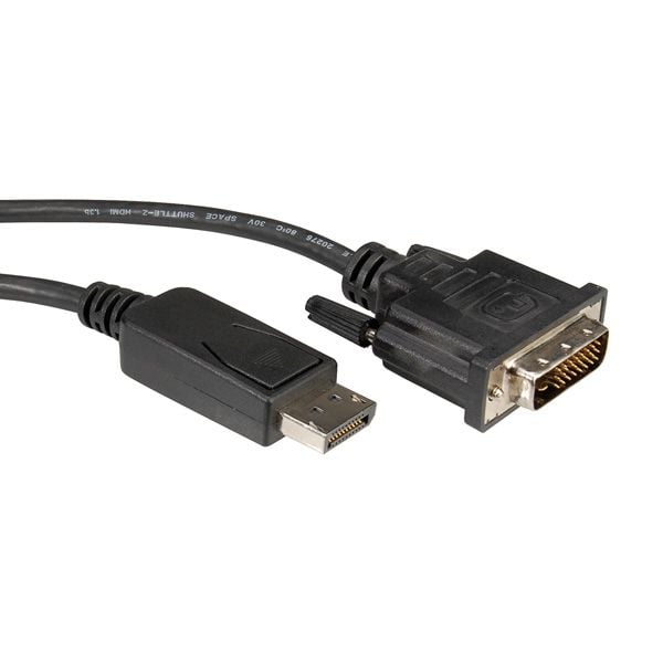 ROLINE 11.04.5612, 5 m, DisplayPort, DVI, Hankjønn, Hankjønn, Rett