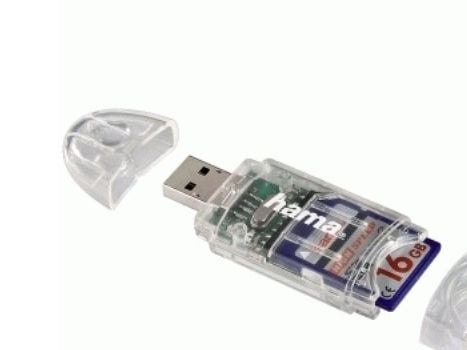 Hama - Kortleser - 8-i-1 (MMC, SD, miniSD, microSD, MMCplus, SDHC) - USB 2.0