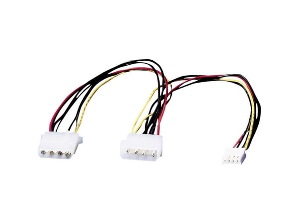 ROLINE 11.03.1010, 0,3 m, Molex (4-pin), Molex (4-pin), Hankjønn, Hunkjønn, Sort, Rød, Hvit, Gult