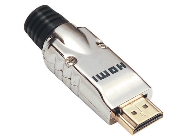 BKL Electronic 0905002 HDMI-kontakt, rett, poltall: 19, sølv, 1 stk