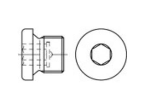 TOOLCRAFT TO-5449263 låseskruer 1/4" innvendig sekskant DIN 908 messing 100 stk
