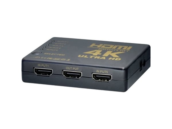 Maxtrack CS 1-5 L HDMI-switch med fjernkontroll svart
