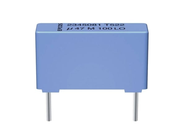 TDK B32524-Q8474-K 1 st MKT-filmkondensator med radiell tråd 0,47 µF 630 V/DC 10 % 27,5 mm (L x B x H) 31,5 x 11 x 21 mm
