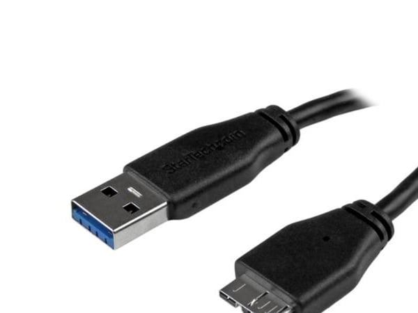 StarTech 15cm 6in Short Slim USB 3.0 A to Micro B Cable M/M - Mobile Charge Sync USB 3.0 Micro B Cable for Smartphones and Tablets (USB3AUB15CMS) -...