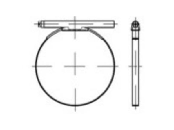 TOOLCRAFT 1066964 slangestrammere i rustfritt stål (100 stk.)