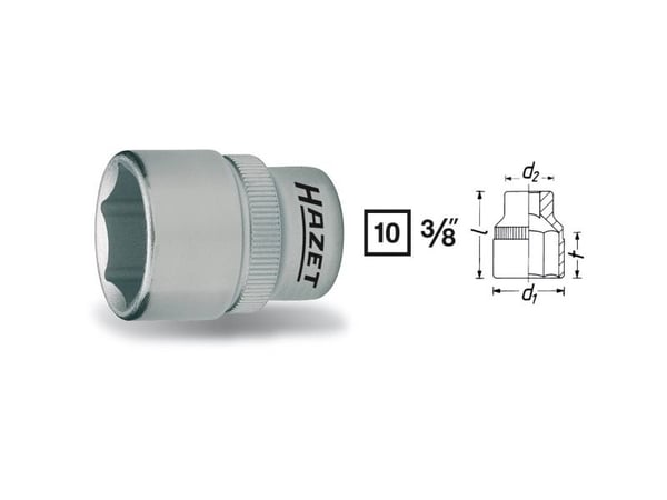 HAZET 880-10, 1 stykker, 76,2 / 8 mm (3 / 8"), Kromvanadiumstål, 25 mm, 20 g