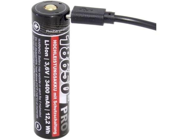 kraftmax Pro USB USB-C®-batteri 18650 litium 3,6 V 3400 mAh 1 stk