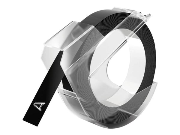 DYMO - Svart, glanset - Rull (1 cm x 3,7 m) båndspoleetiketter