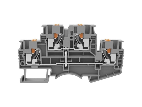 Degson DSKK4-01P-11-50-A(H) Dobbeltlags-gennemgangsklemme Push-In-klemme Grå 1 stk