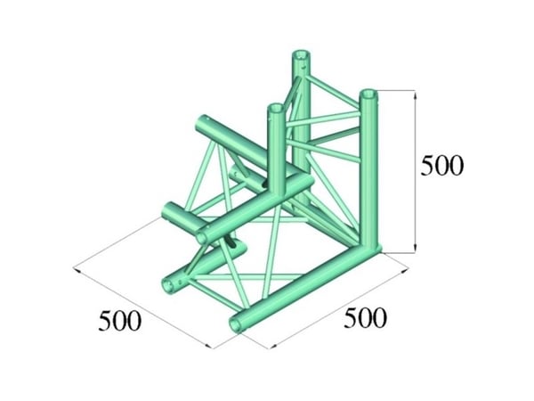 Alutruss TRILOCK 6082AL-33 3-punkts travers 3-veis hjørne 90°