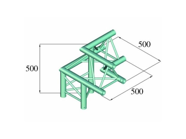 Alutruss TRILOCK 6082AL-32 3-punkts travers 3-veis hjørne 90°