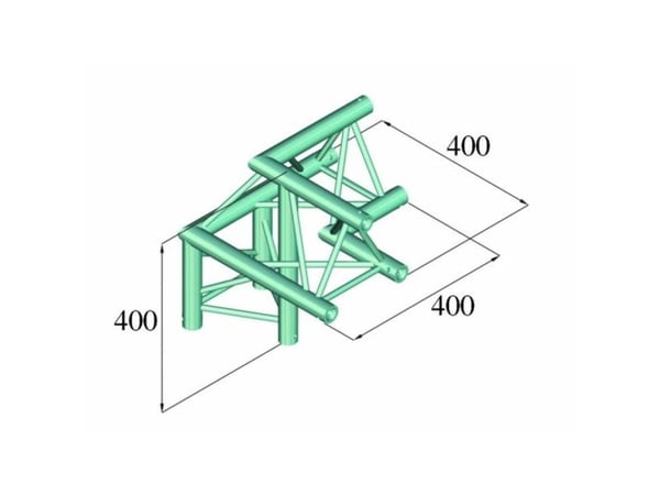 Alutruss DECOLOCK DQ3-PAL31 3-punkts travers 3-veis hjørne 90°