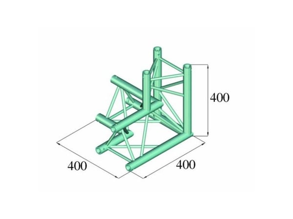 Alutruss DECOLOCK DQ3-PAL33 3-punkts traverse 3-veis hjørne 90°