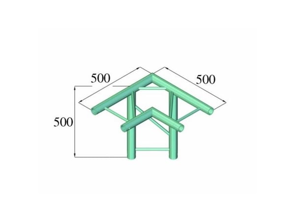 Alutruss BILOCK BQ2-PAL31H 2-punkts travers 3-veis hjørne 90°