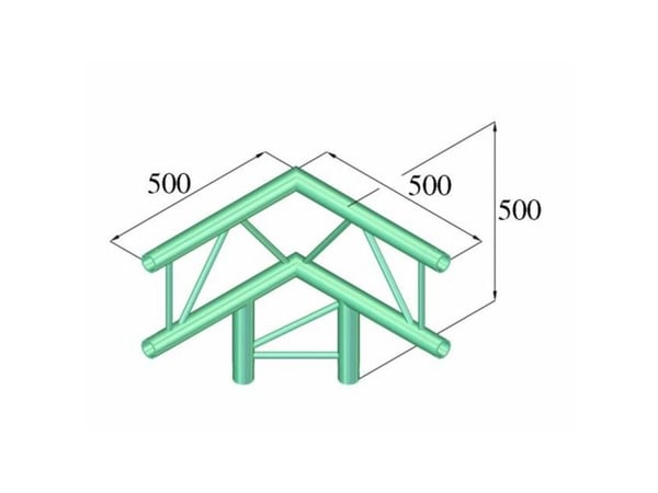 Alutruss BILOCK BQ2-PAL31V 2-punkts travers 3-veis hjørne 90°