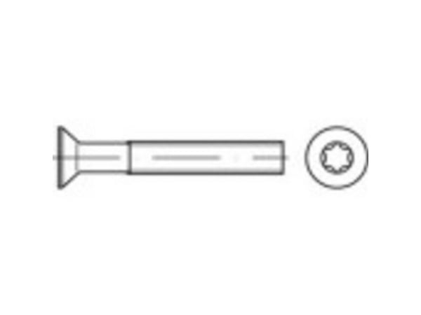 TOOLCRAFT 1066124 forsænkede skruer M6 60 mm T-profil DIN 965 rustfritt stål A2 200 stk