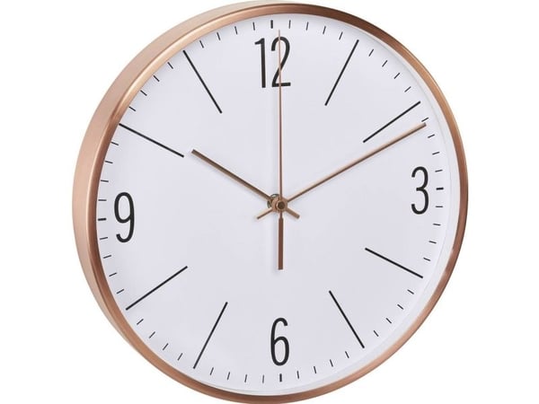 TFA-Dostmann 60.3534.51, Vägg, Quartz clock, Rund, Koppar, Vit, Metall, Glas