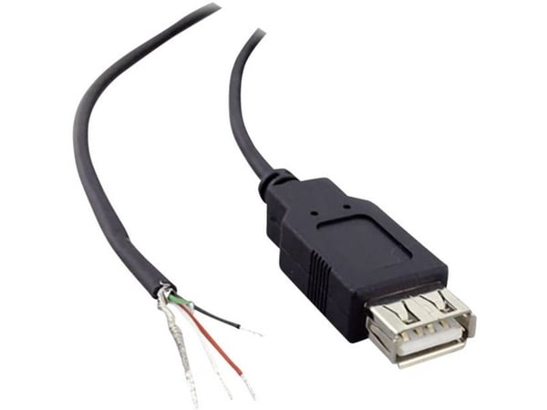 USB A-kobling 2,0 med åpen kabelende rett USB A-kobling 2,0 10080111 BKL Electronic (1 stk.)