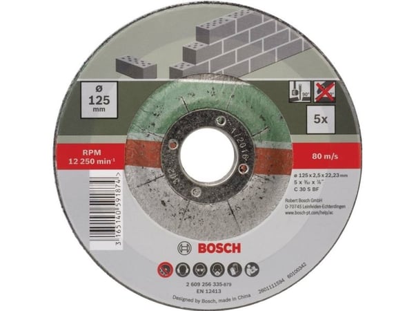 Bosch korundskiver 5 stk STONE 125 mm