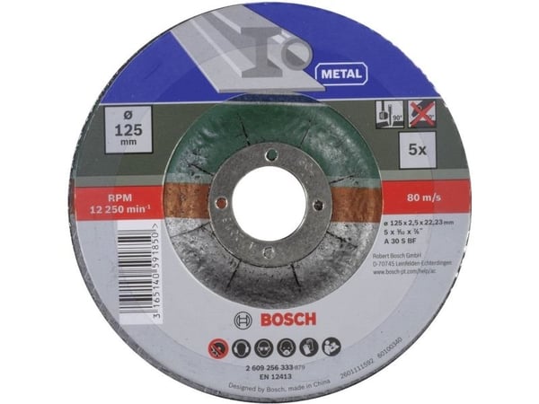 Bosch A 30 S BF - Skärskivesats - för ferrous metal - 5 delar - 125 mm - för UniversalGrind 18V-75