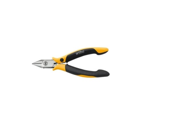 Wiha Professional ESD, Diagonal tang, Kull stål, Svart, Gult, 115 mm, 11,4 cm (4.5"), 78 g